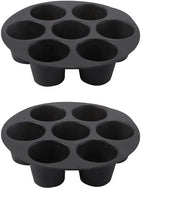 Muffinere per Air Fryer - 2 pezzi - Muffinere in silicone - 7 cavità - Riscaldabile da -40 °C a 230 °C - Impronta per muffin