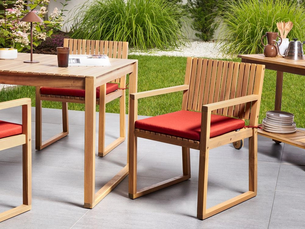 Cuscino per sedia da giardino in tessuto poliestere rosso resistente raggi raggi UV