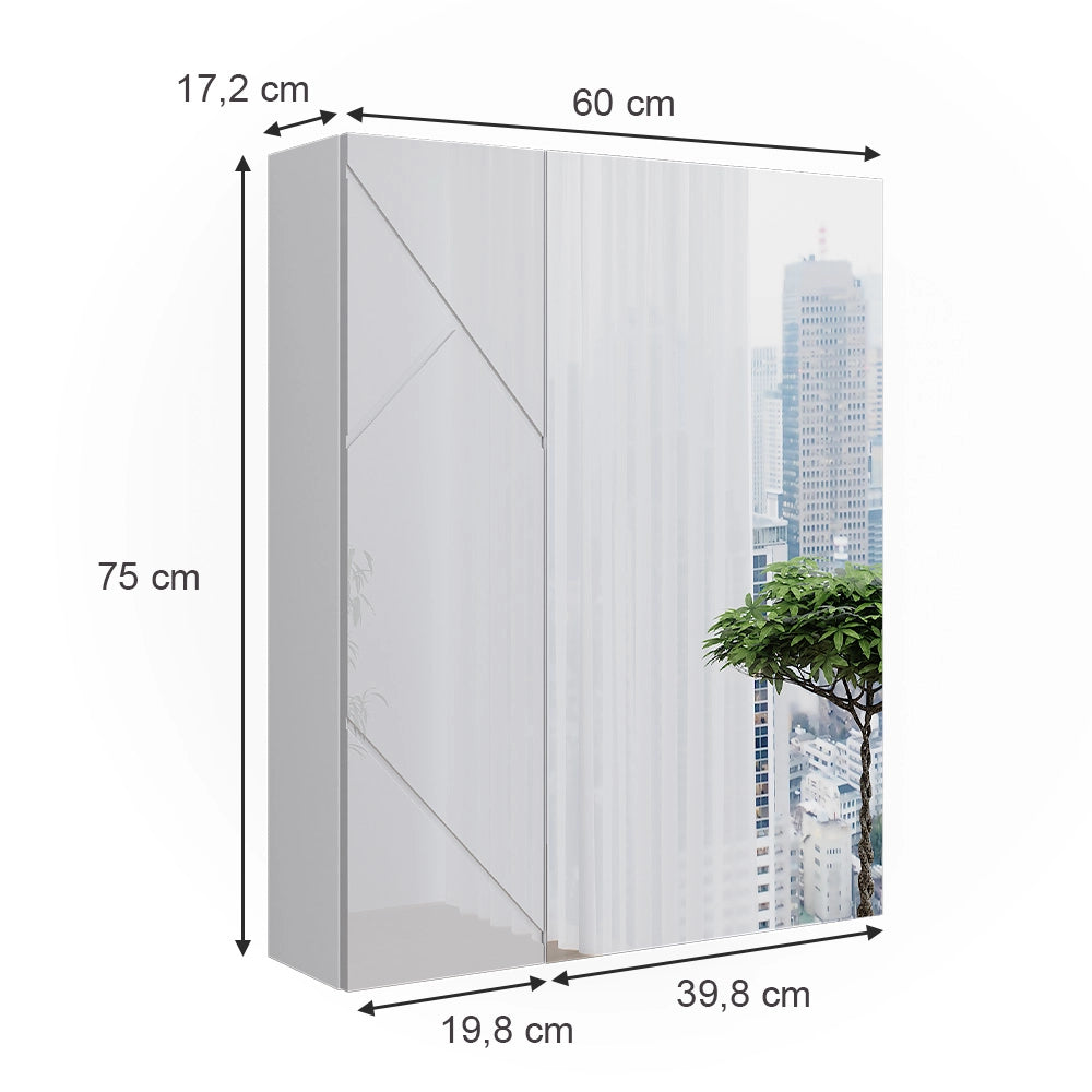 Vicco Mobile a specchio per il bagno Bianco lucido 60 x 75 cm