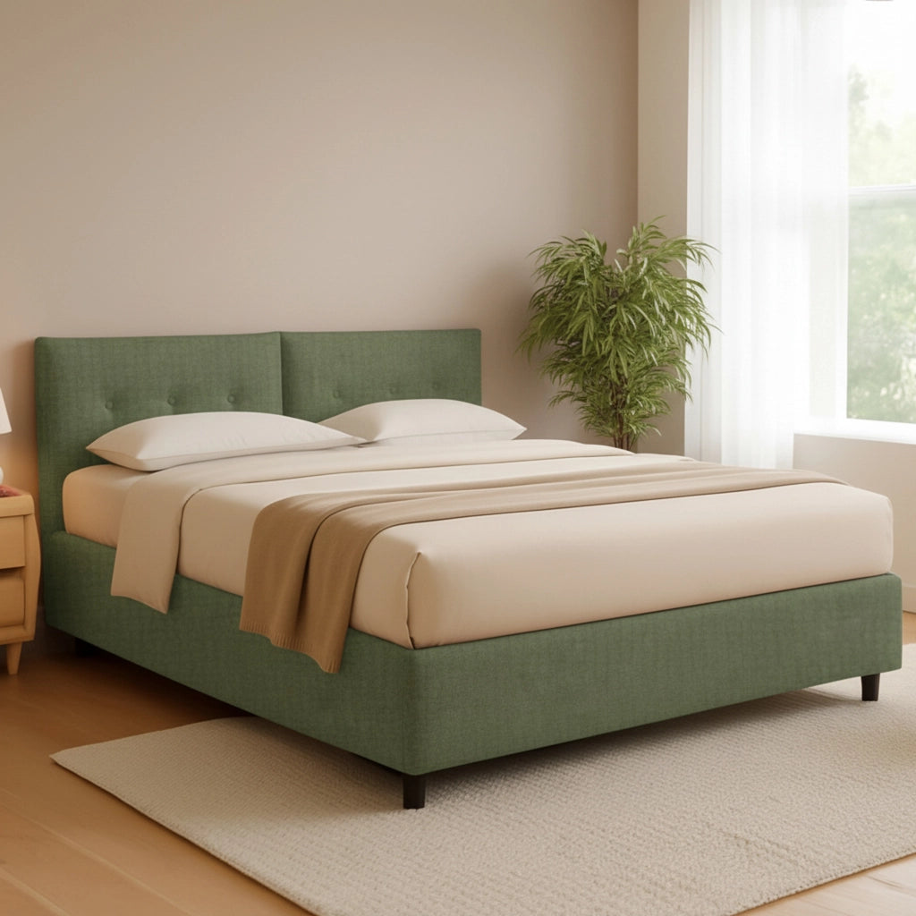 Derby, Letto Matrimoniale Sfoderabile Made in Italy, Verde