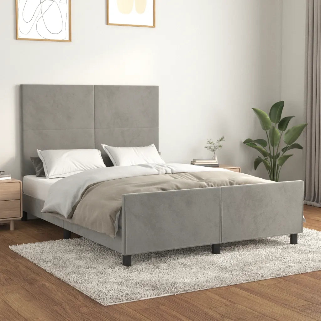 Giroletto senza Materasso Grigio Chiaro 140x190 cm Velluto 3125629