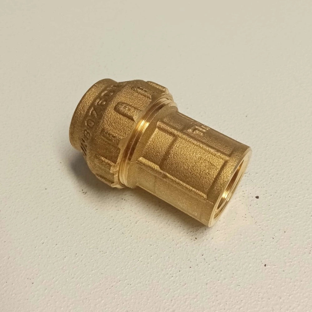 Raccordo f 25x3/4 niples in ottone filettato femmina con tenuta o-ring ed ogiva in ottone