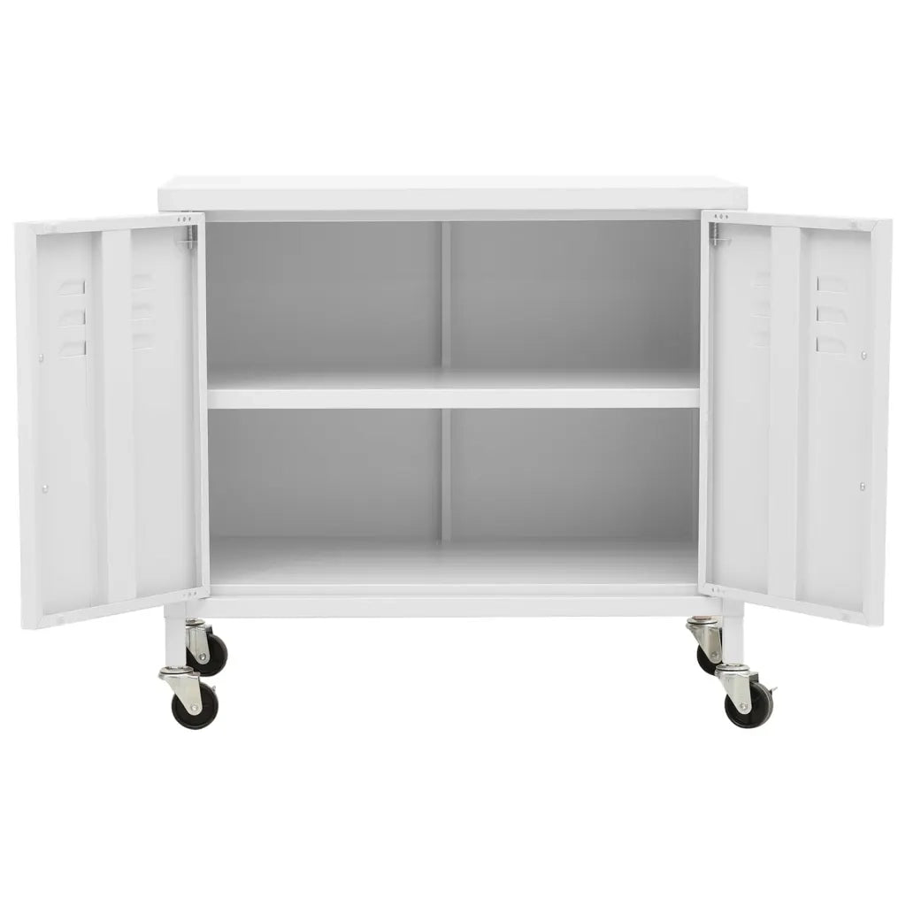 Mobile contenitore con ripiano regolabile 60 x 35 x 56 cm acciaio bianco 02_0046902