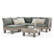 Salottino Outdoor Kendrick, set Salotto da Esterno 5 Posti, Marrone Noce