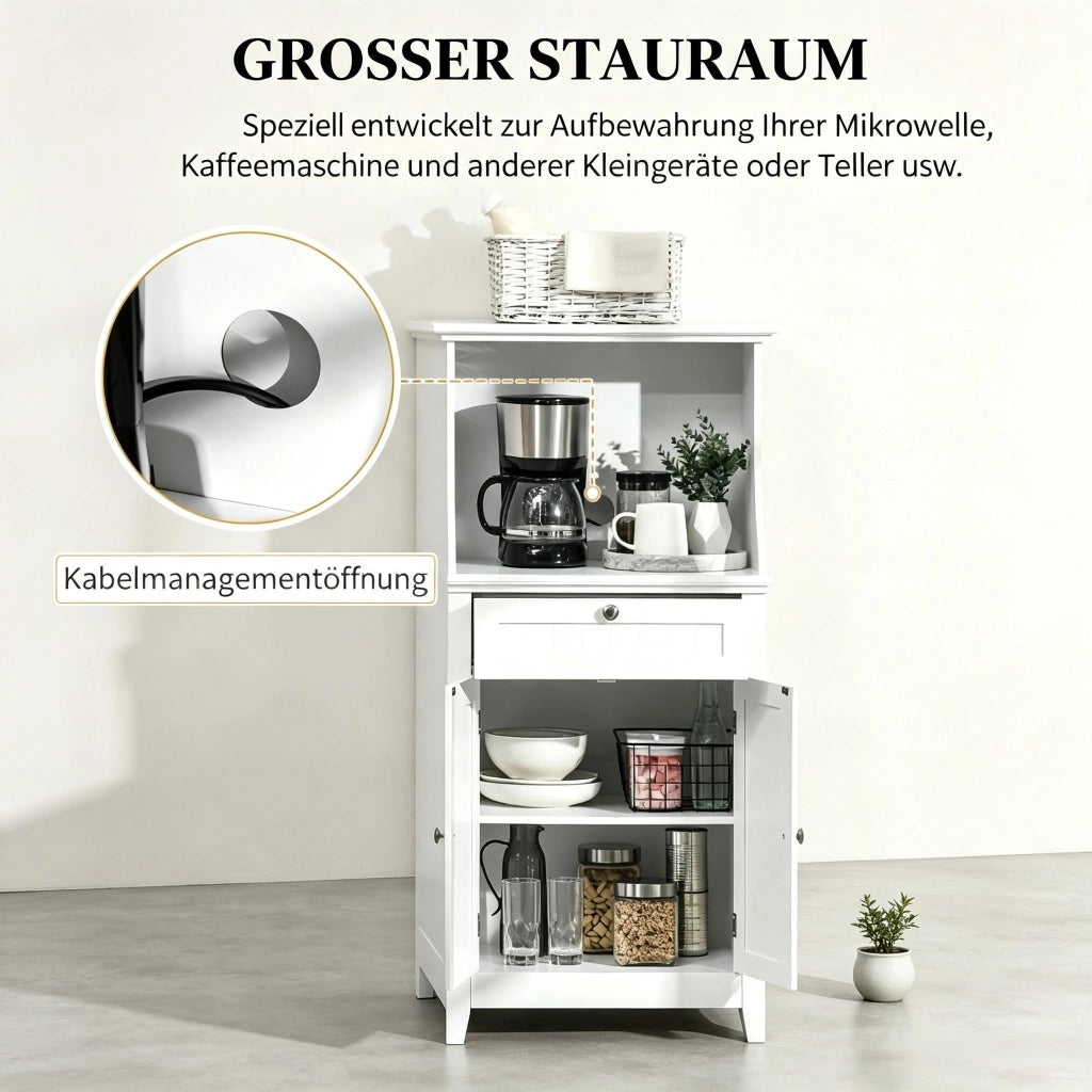 MOBILE PER MICROONDE 60x40x122,5 cm Bianco in MDF