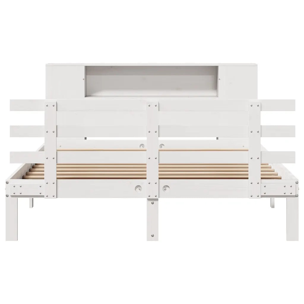 Letto Libreria senza Materasso Bianco 120x190 cm Legno di Pino