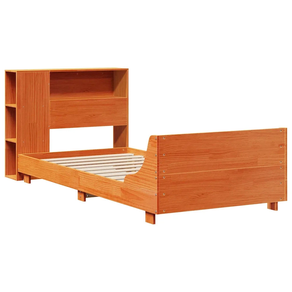 vidaXL Giroletto senza Materasso Marrone Cera 100x200 cm Legno di Pino