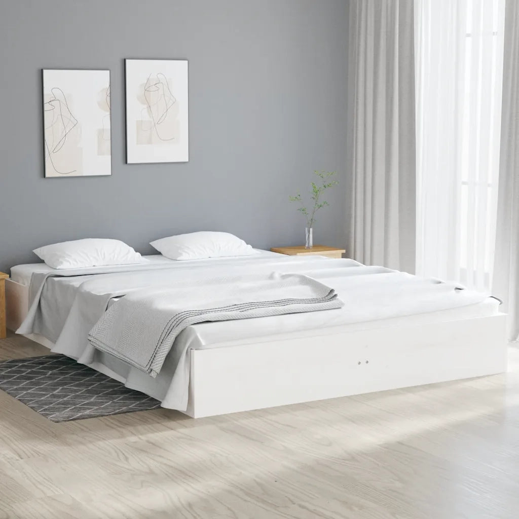 Giroletto-Struttura Letto Bianco in Legno Massello 120x190 cm Small Double 189243
