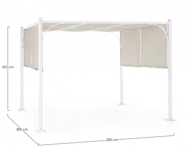 Pergola da Giardino 3x3xh2,25m Slide Bianco/Tortora