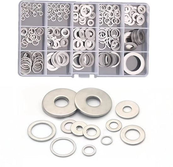 Set di Chiavi a Tastone 260 pezzi - Acciaio Inossidabile 304 - 15 Misure M3-M20 - Chiavi a Tastone Piane - Resistente alla Corrosione - Scatola in Polipropilene - Chiavette a Tastone