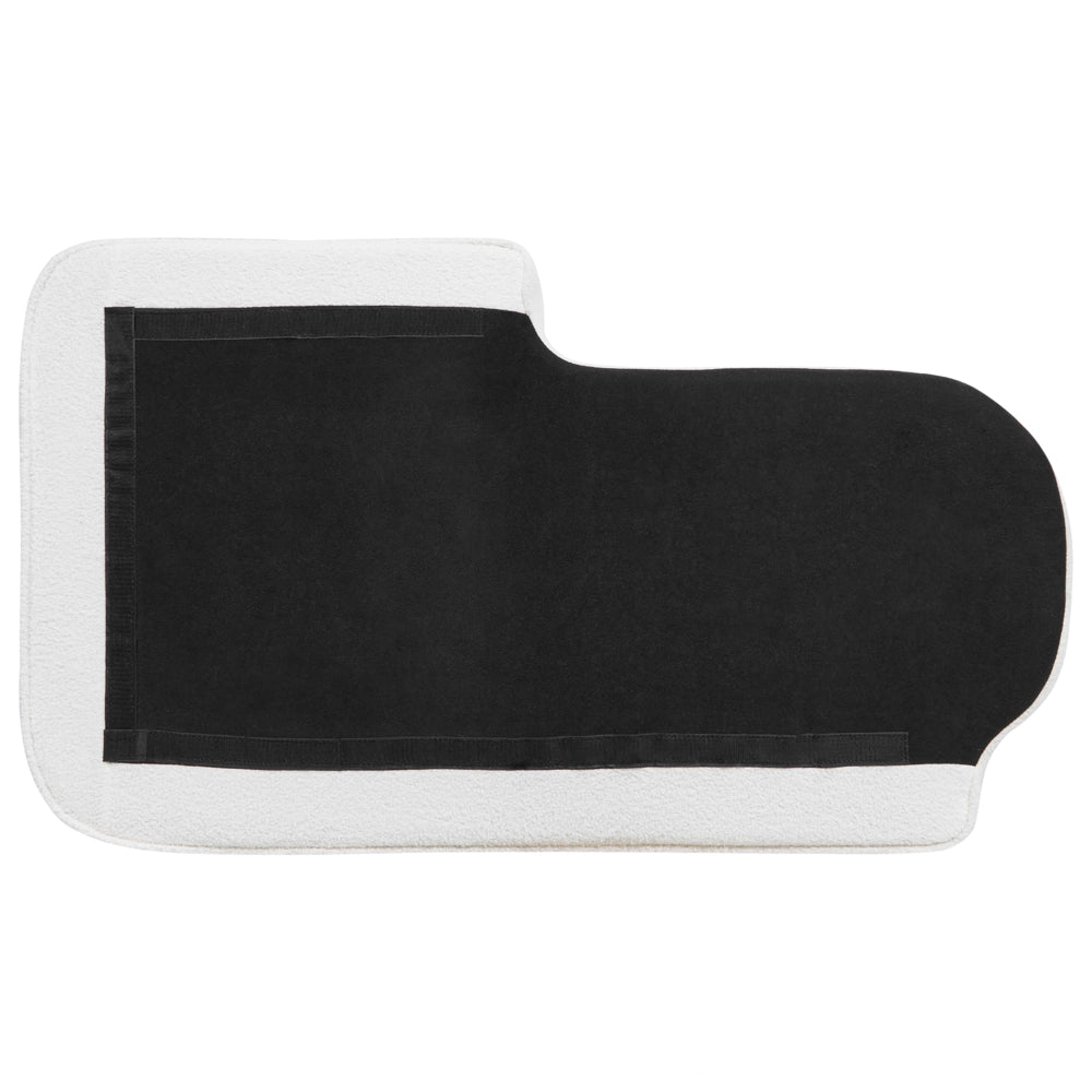 Chaise longue Velluto Bianco Crema Rivestimento Gambe In Metallo nero versione destra