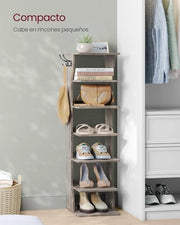 Sette livelli piccola tavola per scarpe - unità di chiusura per scarpe - corda per scarpe marrone - Spazio - progetto lucido - 30 x 26,4 x 110,4 cm