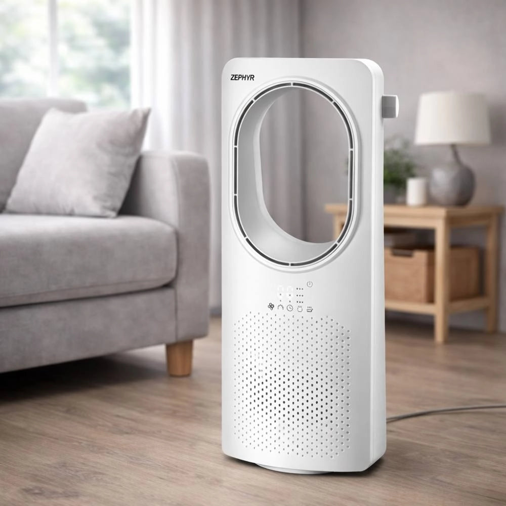 Zephir ventilatore a torre senza pale ph88bl design moderno bianco
