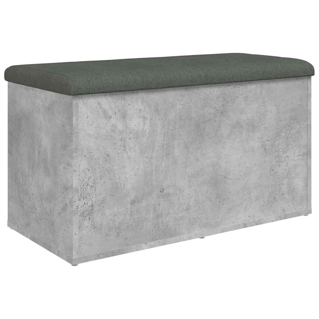Panca Portaoggetti-Sgabello-Panca con Contenitore Grigio Cemento 82x42x45 cm Legno Multistrato