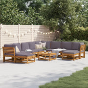 Set Salotto da Giardino 11 pz con Cuscini Legno Massello Acacia
