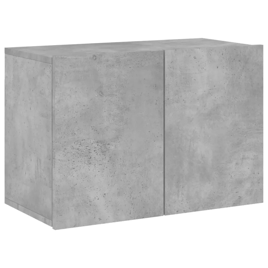 Mobili TV a Muro con LED 5pz Grigio Cemento Legno Multistrato 3216467