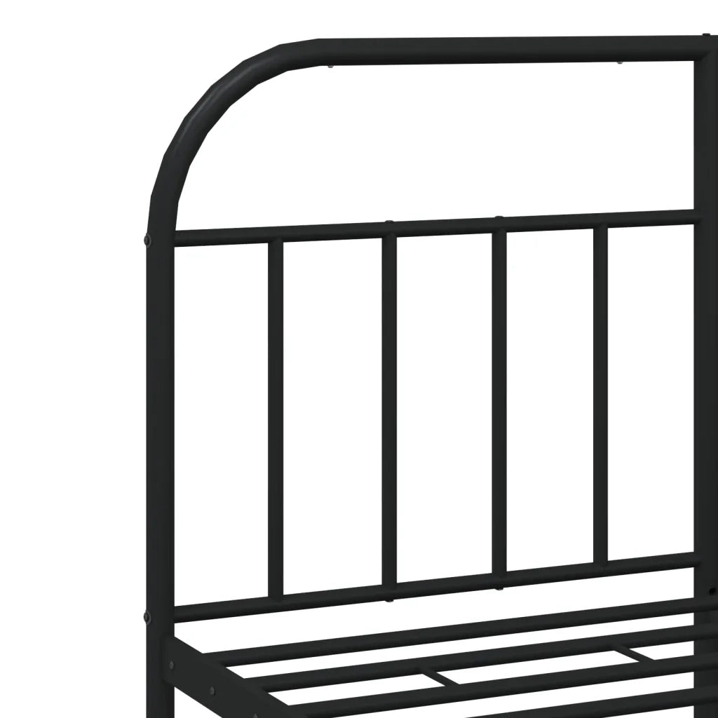 Giroletto con Testiera e Pediera Metallo Nero 140x190 cm