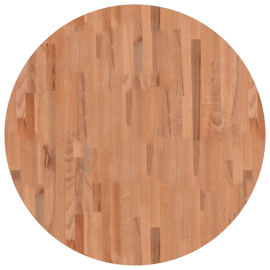 Piano per Tavolo | Superficie Tavolo | Piano Scrivania ?90x2,5 cm Rotondo in Legno Massello di Faggio