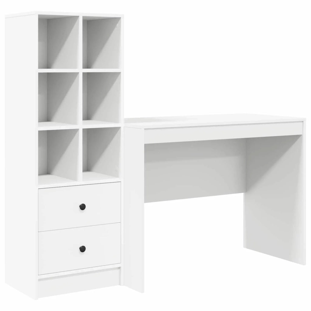 Scrivania con cassetto 2 pcs Bianco 3337369