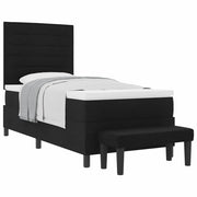 Letto a molle con cuscino con testiera Nero 80 x 200 cm Tessuto 3343948