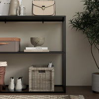 Consolle Fissa 2 Ripiani 90x30x75 cm in Acciaio Nero