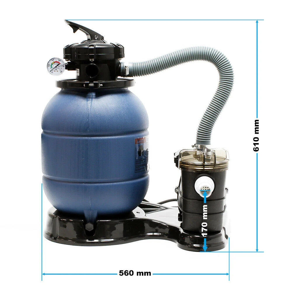 Sistema di filtraggio con filtro a sabbia pompa di filtraggio pompa per piscina 6000 litri all'ora 16_0002466