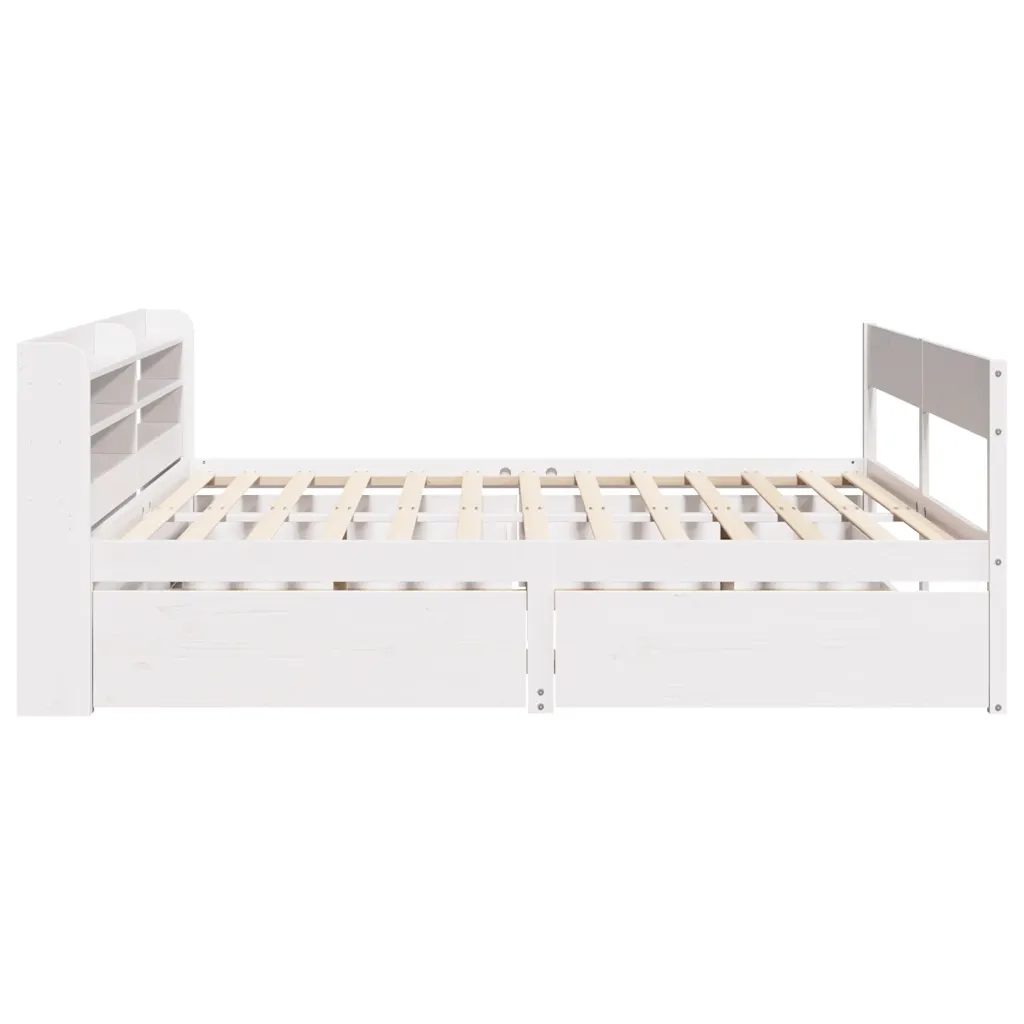 Letto senza Materasso Bianco 120x200 cm Legno Massello di Pino 3307126