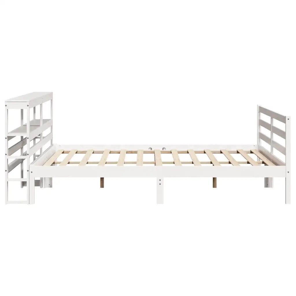Giroletto senza Materasso Bianco 200x200 cm Legno Massello Pino
