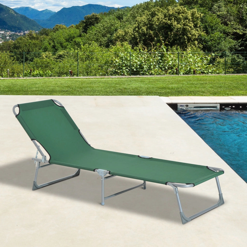 Letto da Campeggio Pieghevole con Testiera Regolabile ¨C Zephmum ¨C Verde 187x58x28 cm