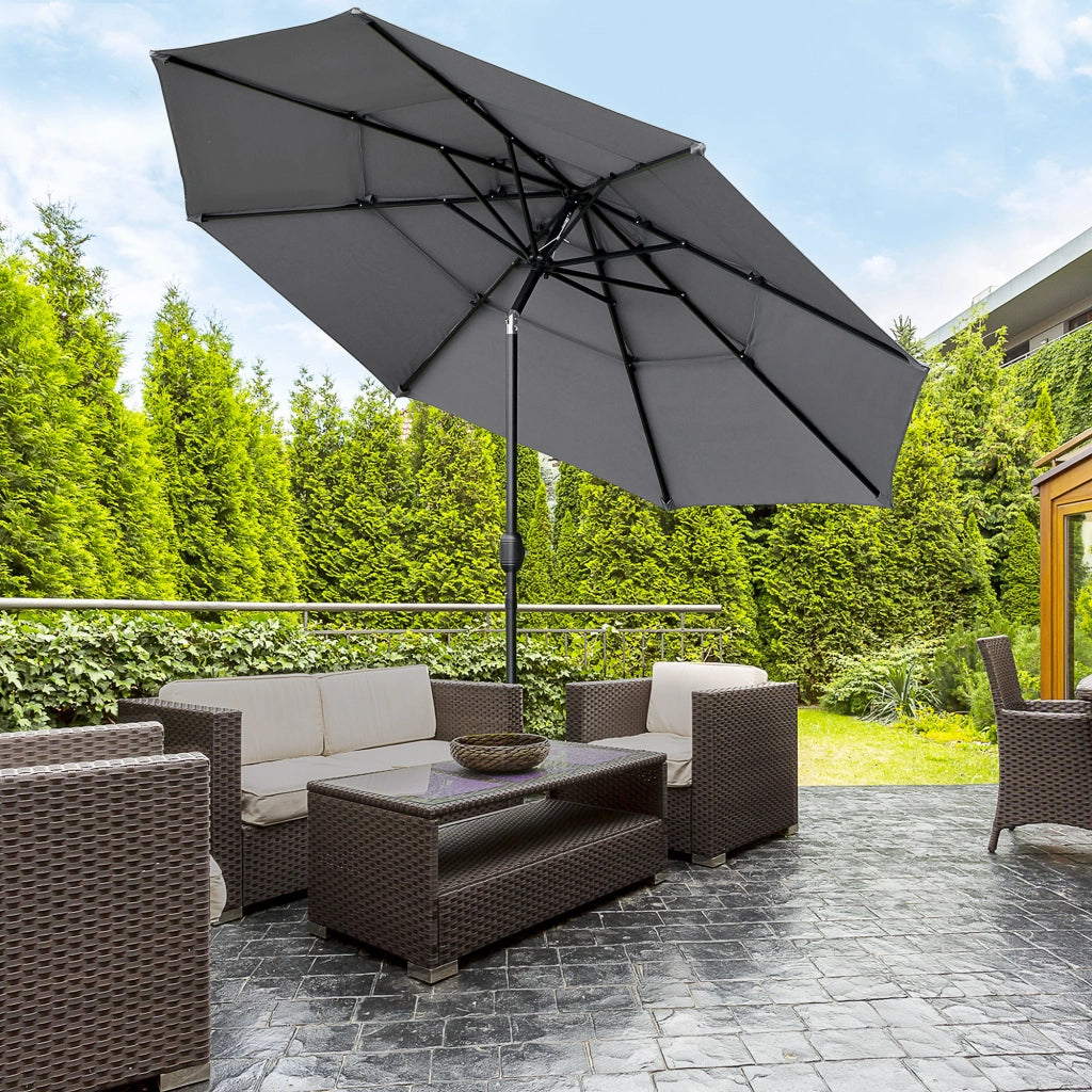 Ombrellone da giardino inclinabile ? 2,85 m ¨C Zephmum ¨C Grigio 180 g/m2