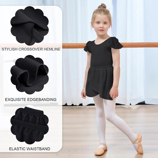 Abbigliamento da Ballo Premium per Bambine, Gonna da Ballo con Puff, Nero, Cod. 110, Taglia 4-6 anni