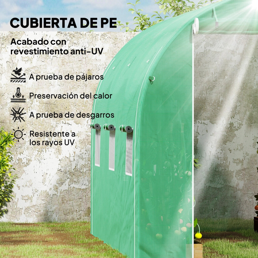 Serra Tunnel Giardino ¨C Zephmum ¨C Verde Acciaio Galvanizzato 296x196x200 cm