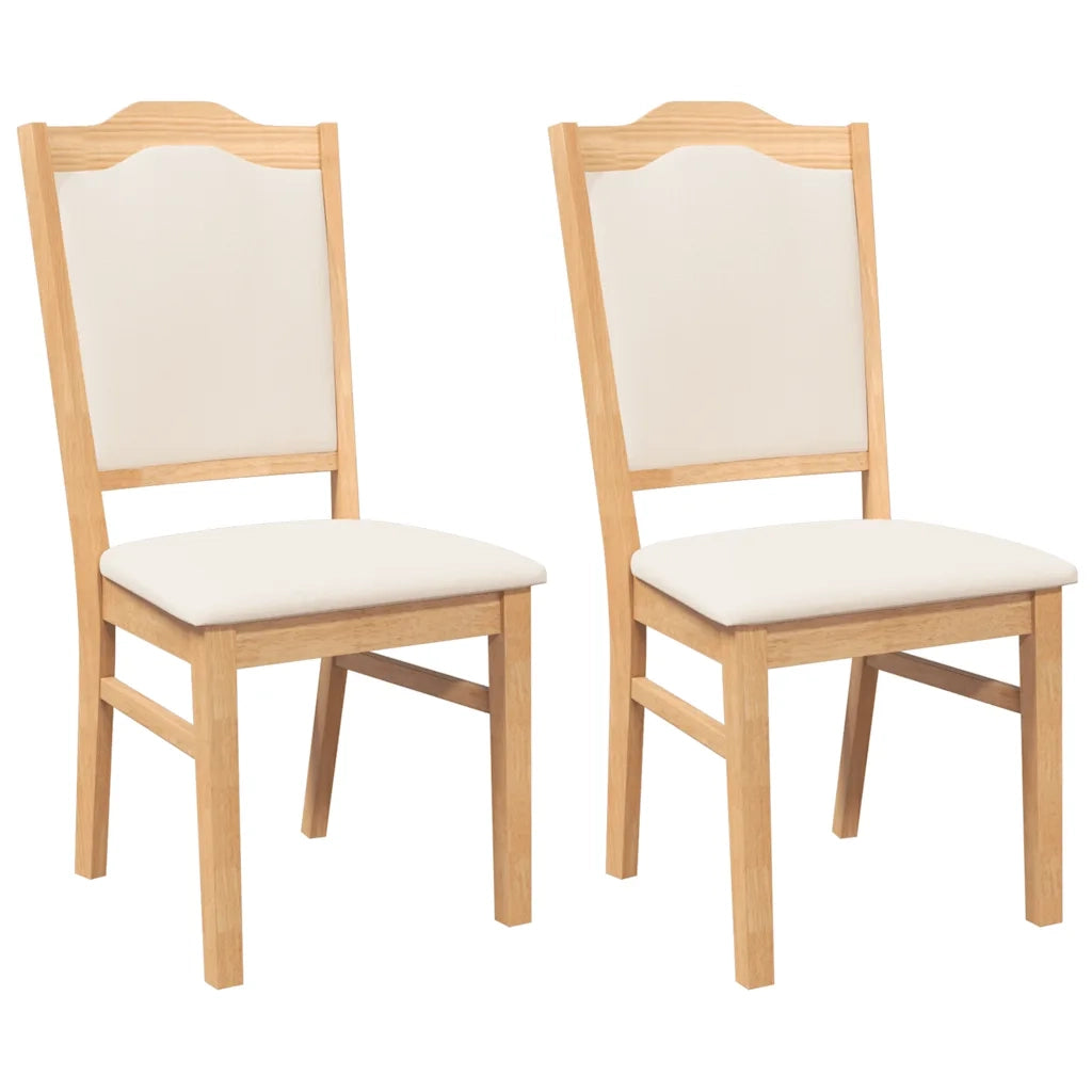 Sedie da Pranzo con Cuscini 2 pz in Legno Massello di Hevea