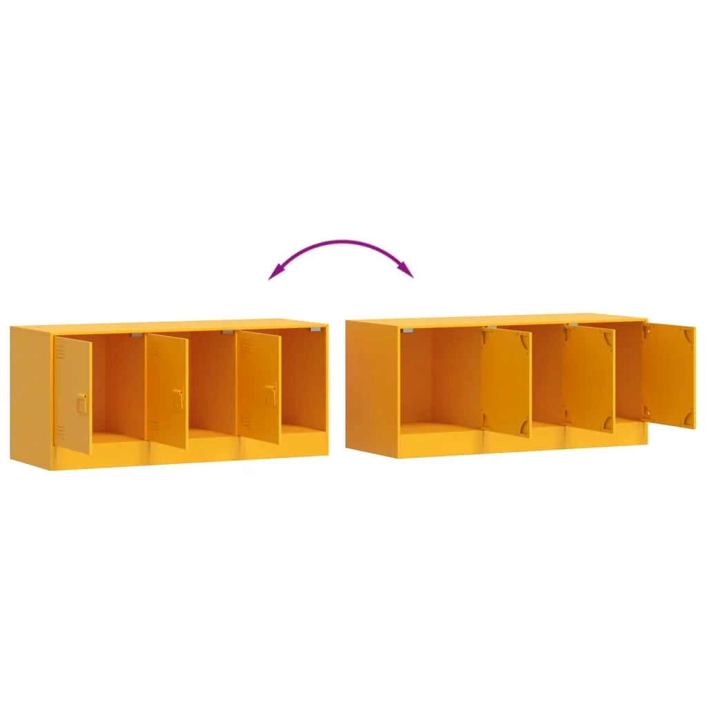 Mobile TV multimediale mensola TV credenza TV sala da pranzo soggiorno camera da letto giallo senape 99 x 39 x 44 cm acciaio giallo 02_0027674