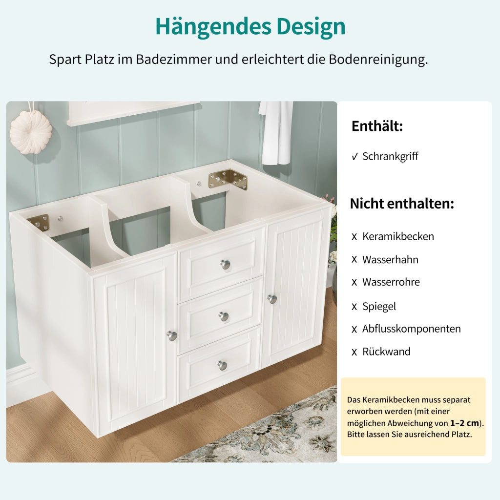 MOBILE BAGNO sospeso 78,5x46x46,8 cm bianco MDF
