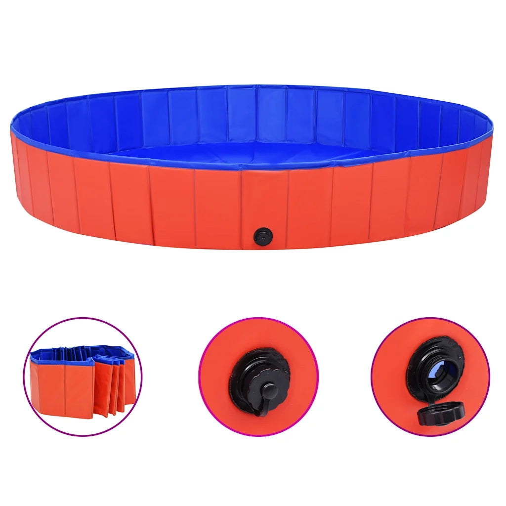 Piscina per Cani Pieghevole Rossa 200x30 cm in PVC 92600