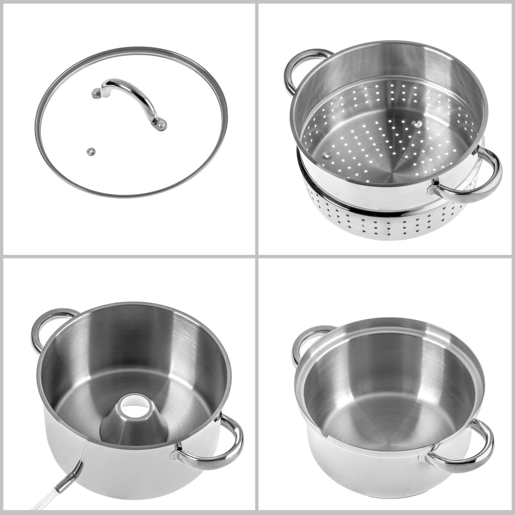 KADAX Spremiagrumi da 5 litri in acciaio inox, a vapore, a induzione e a gas, 3 in 1