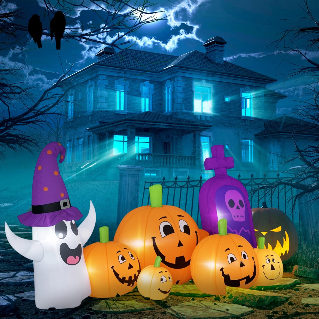 Zucca Inflatable Fantasma Lapide con Luci LED IP44 ¨C zephmum ¨C 240x130x130 cm Multicolor