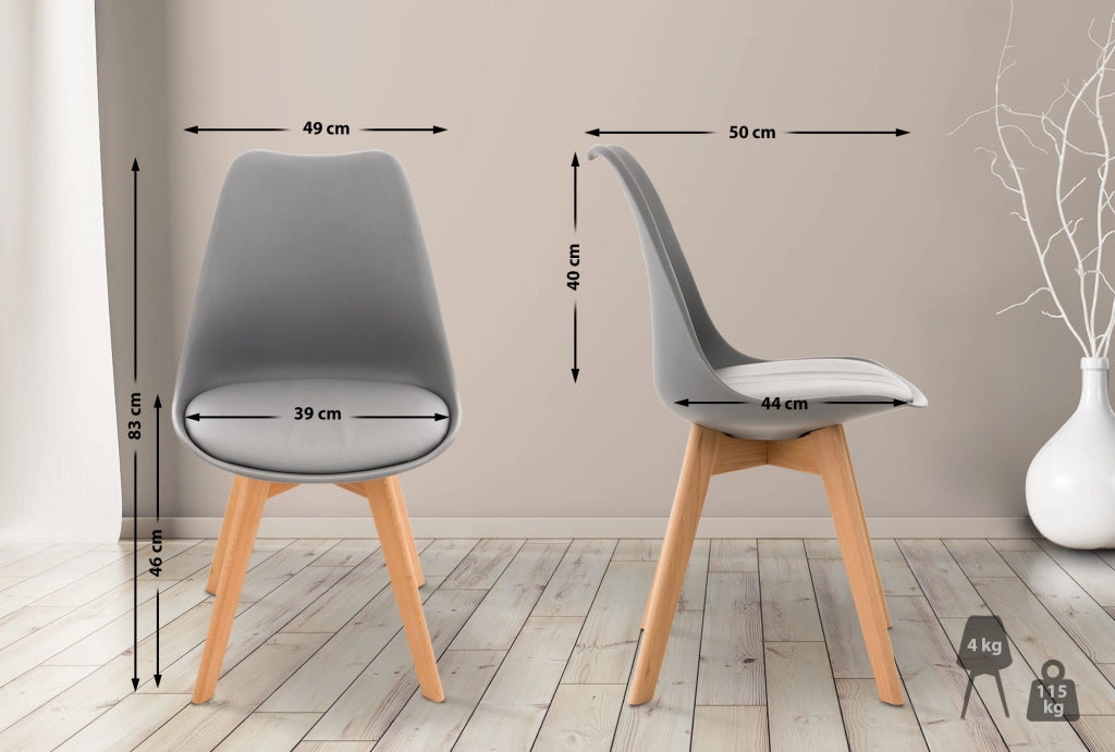 Sedia Pranzo Linares grigio,Plastica