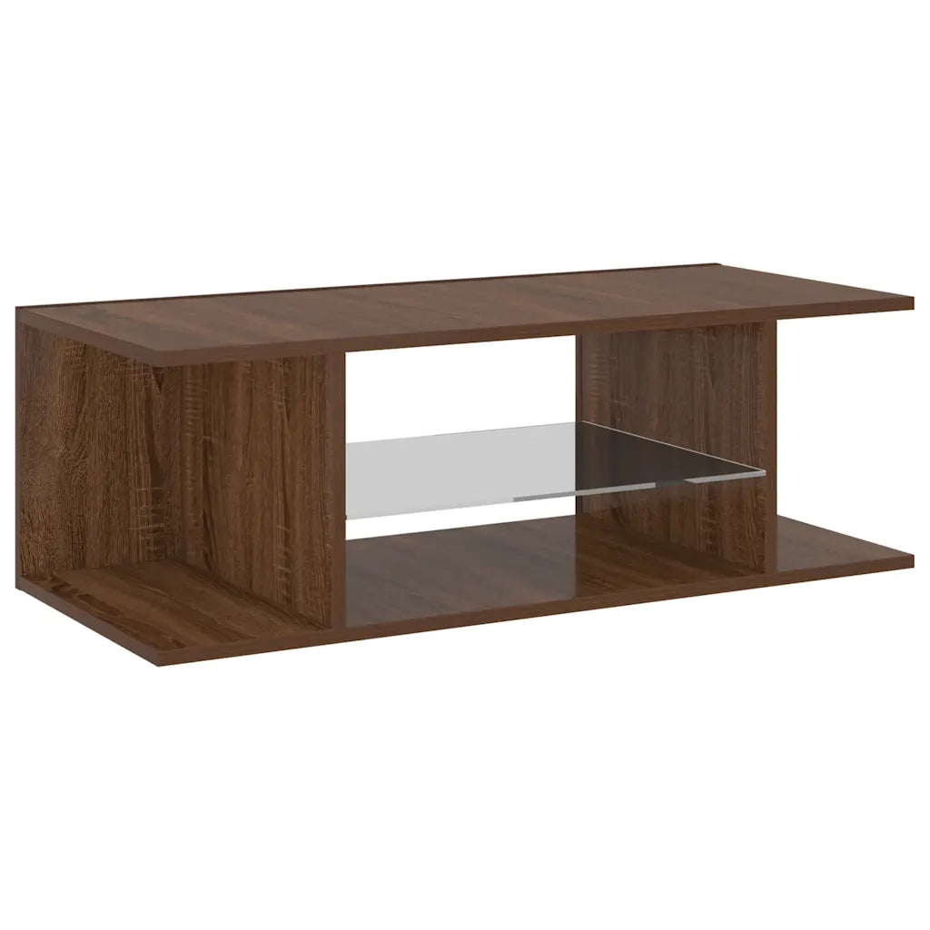 Mobile Porta TV con Luci LED Rovere Marrone 90x39x30 cm 822667