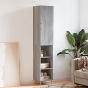 Credenza-Buffet-Armadio da cucina Grigio Sonoma 34,5x34x180 cm in Legno Multistrato 676852