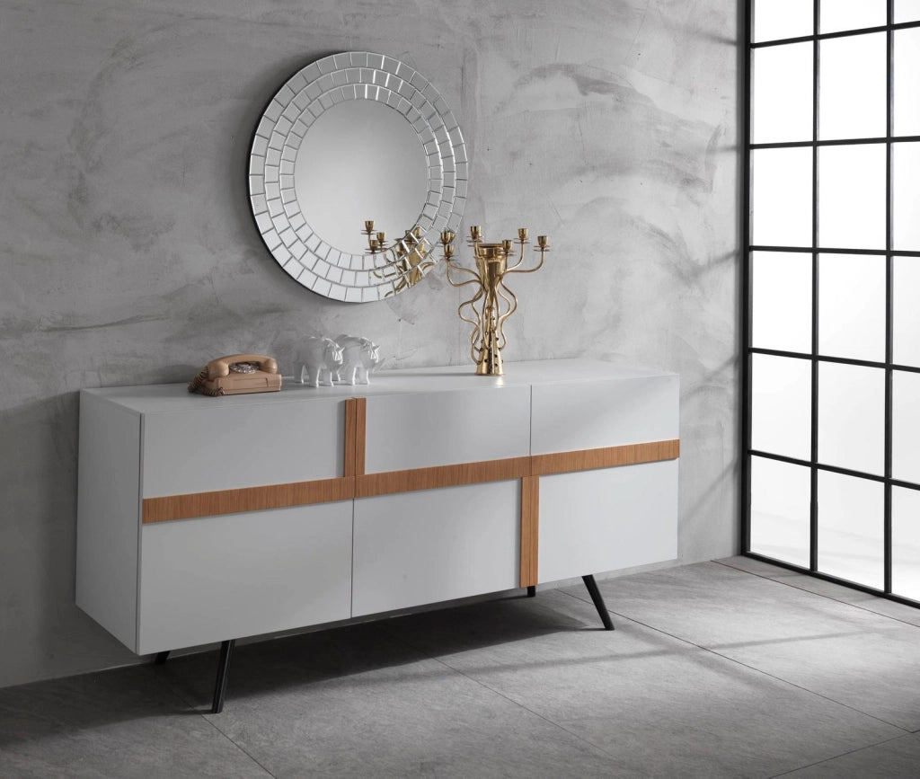 Ginger - Credenza a 3 ante (180 x 80 H cm) in Melaminico Bianco