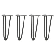 Gambe a forcina per tavolino 4 pz antracite 30 cm acciaio massiccio 4012438