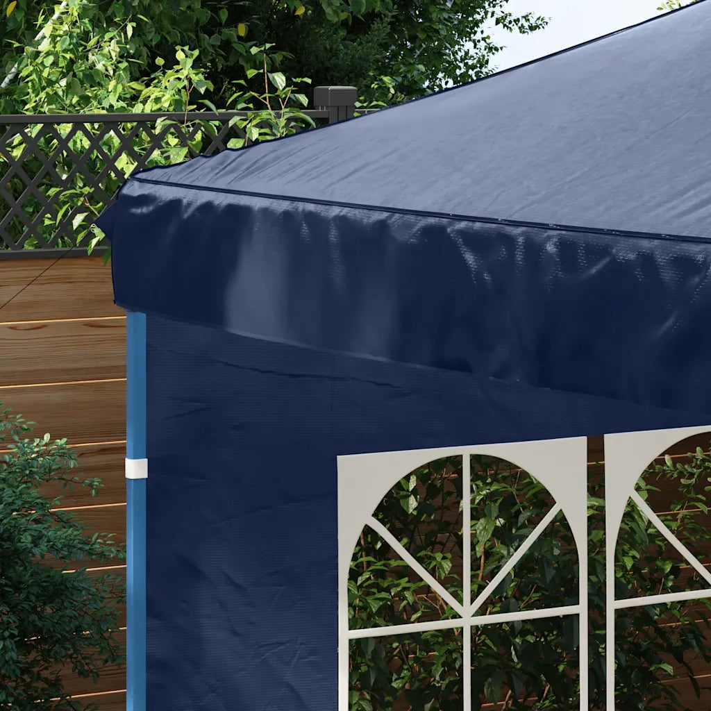 Parete per Tendostruttura 2 pz con Finestra in PE Blu 45115