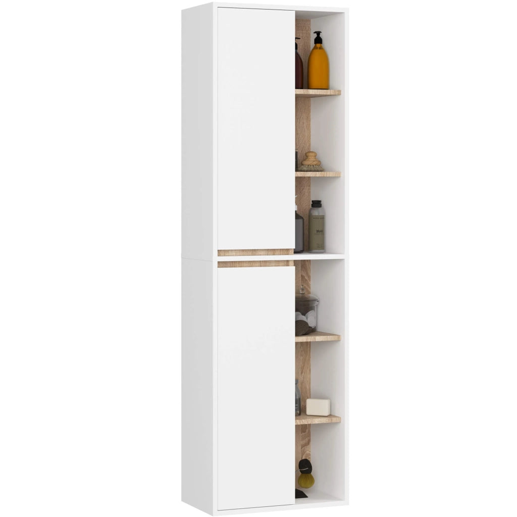 Set di mobili da bagno sospesi VAMI in Bianco con colore interno Sonoma Quercia
