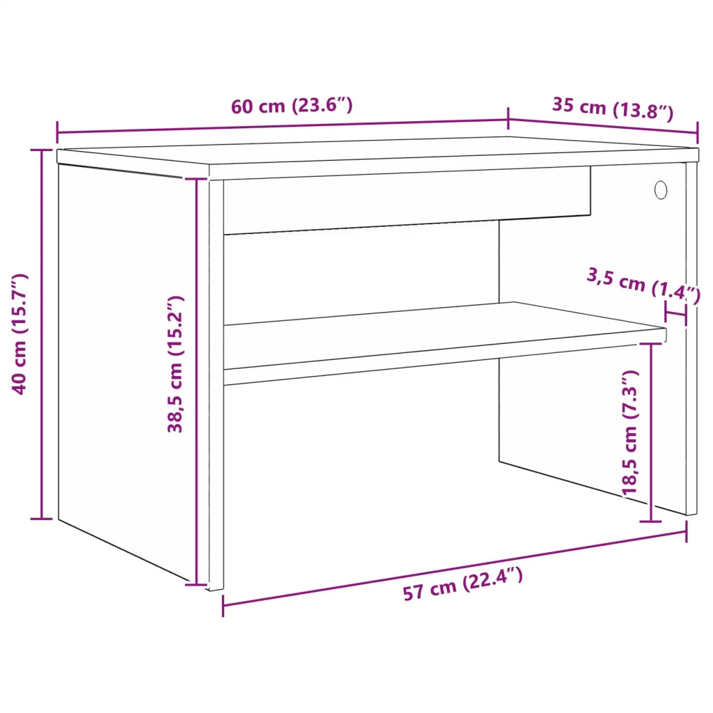 Mobile TV 60 x 35 x 40 cm Rovere artigianale 8000299