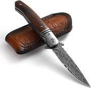 Zakmes unmanico con clip e custodia (33+1+33) 67 lamelle damascata con lama in acciaio con nucleo VG10 regalo per collezione