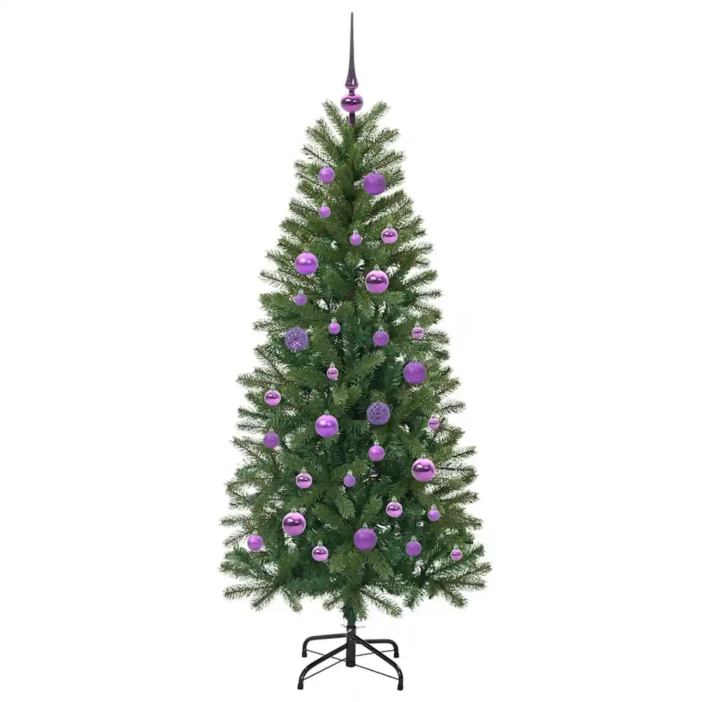 Albero di Natale | Decorazioni natalizie artificiale con 150 LED Verde 150 cm PE e PVC