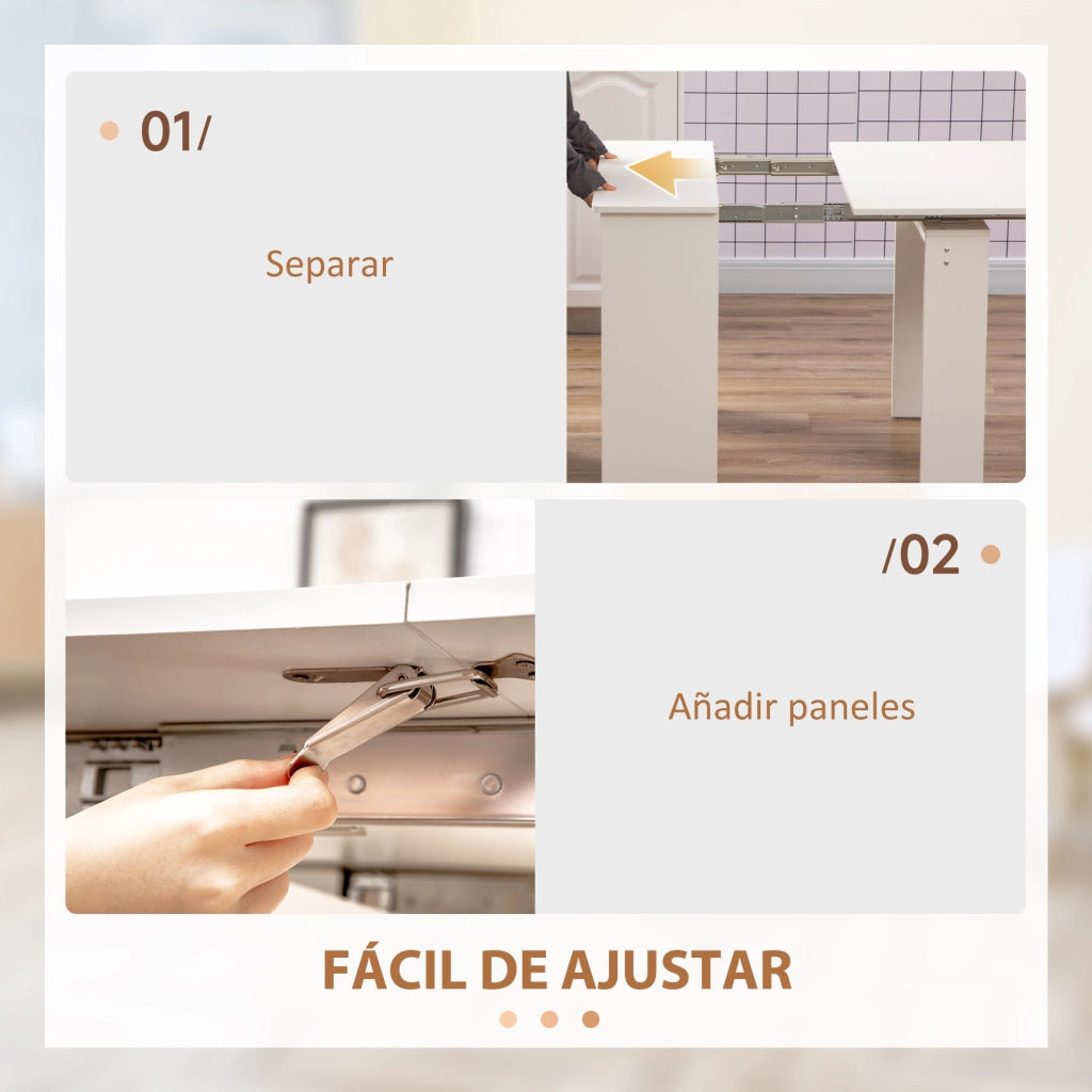 Tavolo da pranzo allungabile per 4-6 persone ¨C zephmum ¨C bianco 180x85x75 cm
