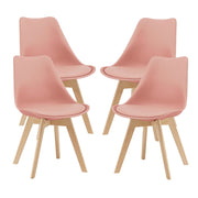 Set di 4 sedie da pranzo in similpelle color faggio rosa 03_0006766
